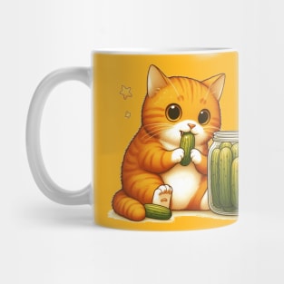 Cat Eating Pickles Mug